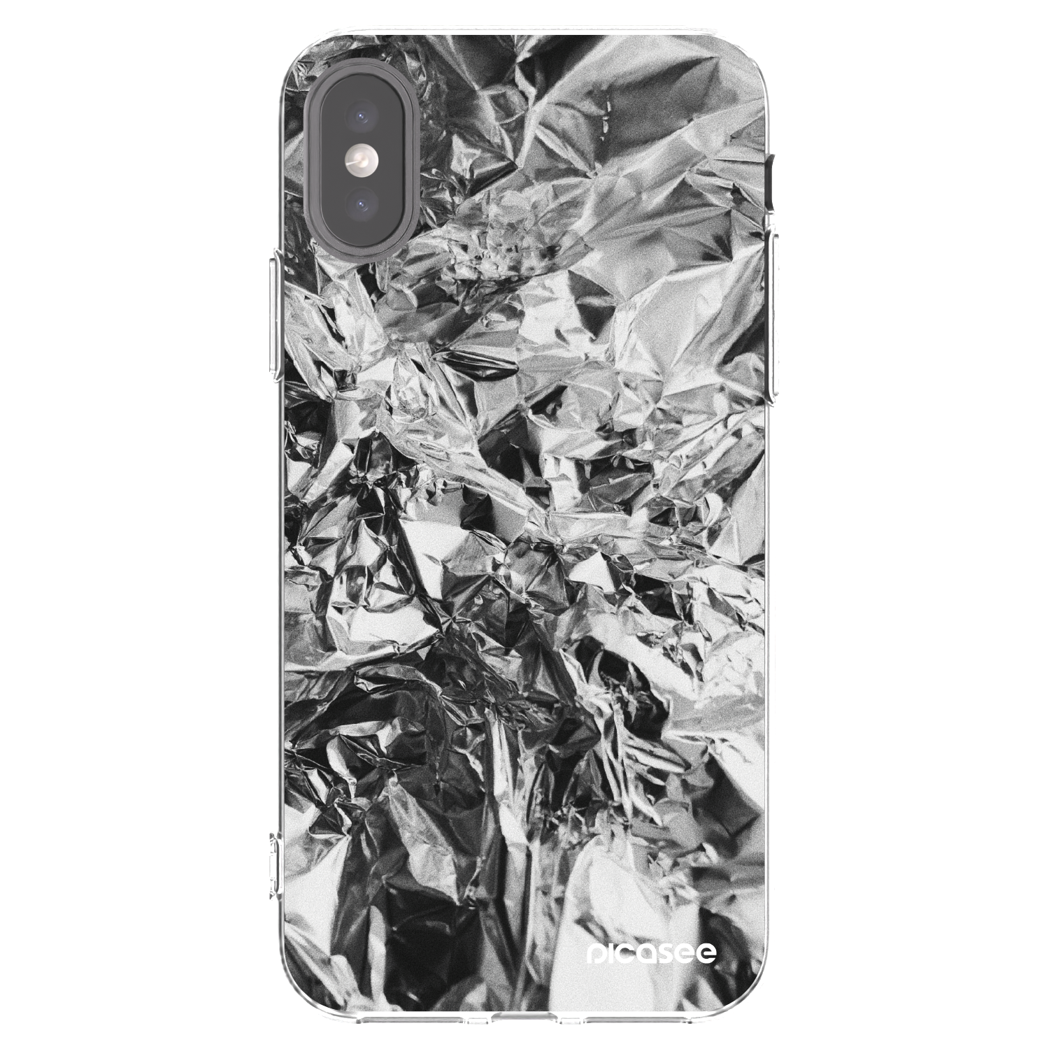 Picasee silikónový prehľadný obal pre Apple iPhone X/XS - Chrome