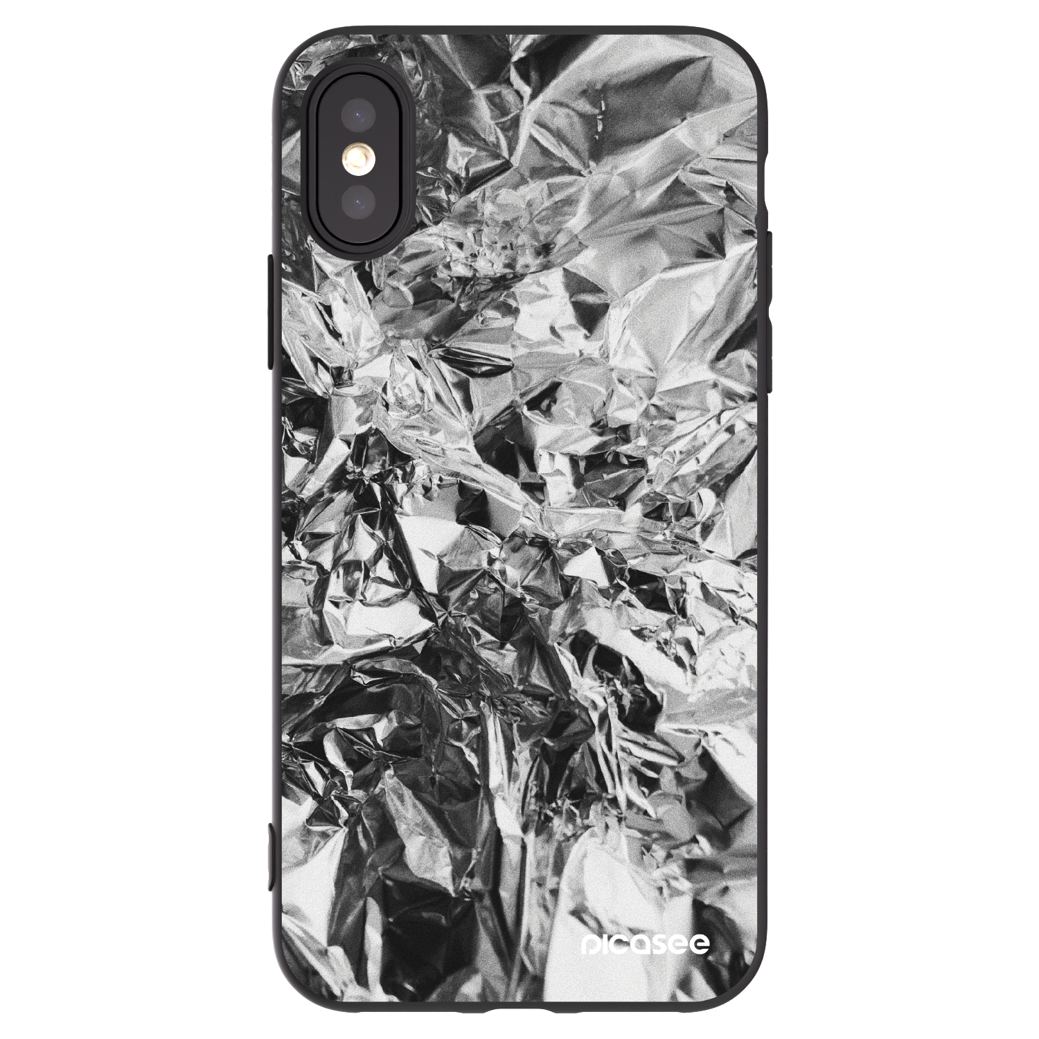 Picasee silikónový čierny obal pre Apple iPhone X/XS - Chrome