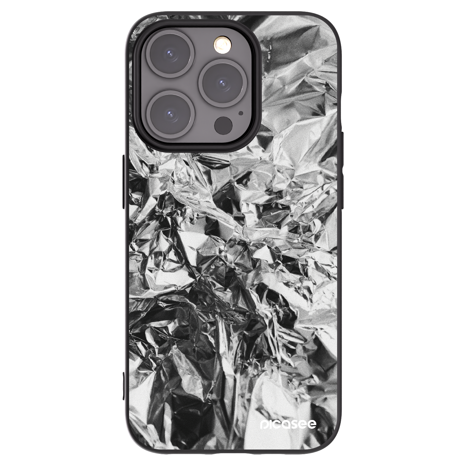 Silikónový čierny obal pre Apple iPhone 15 Pro - Chrome