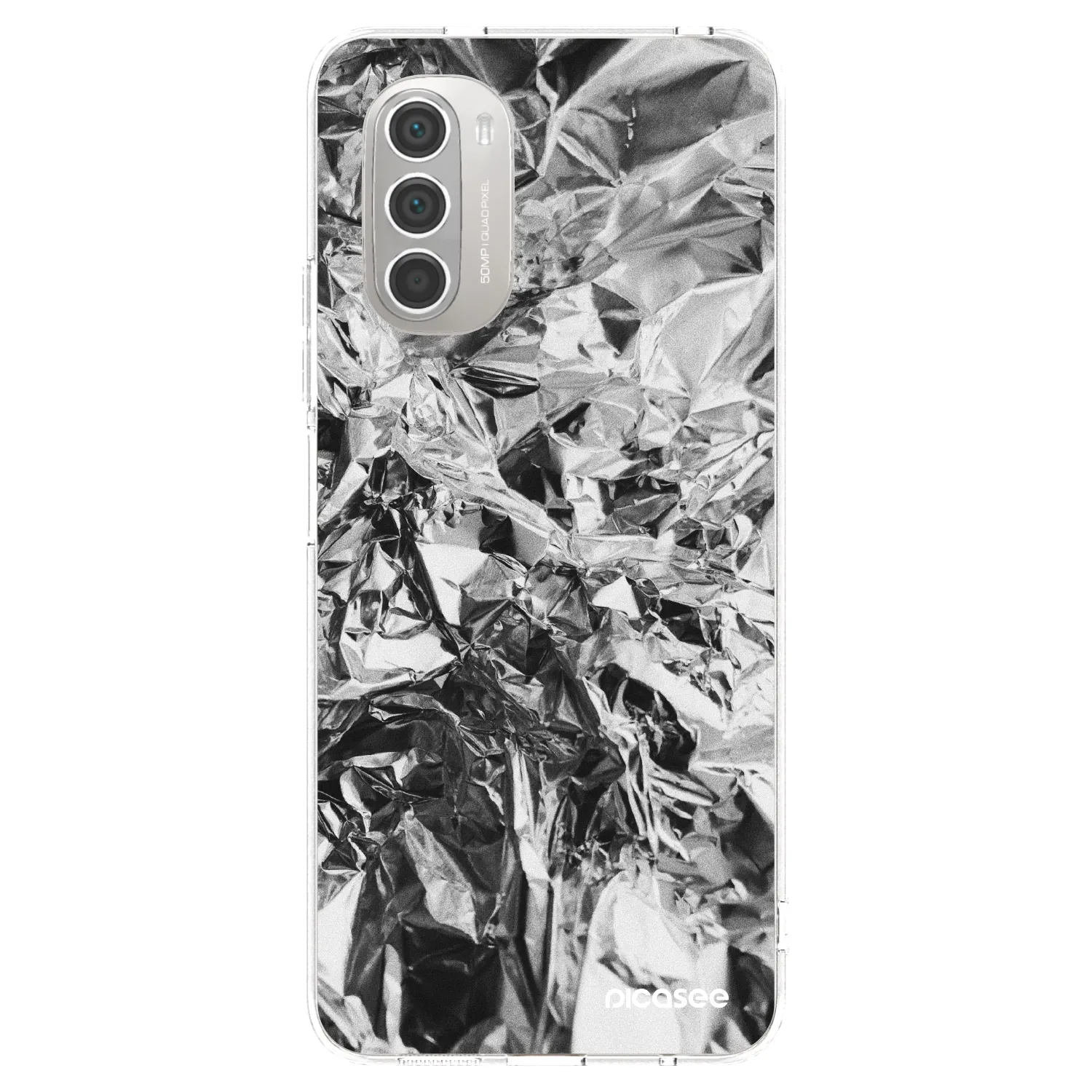 Picasee silikónový prehľadný obal pre Motorola Moto G51 - Chrome
