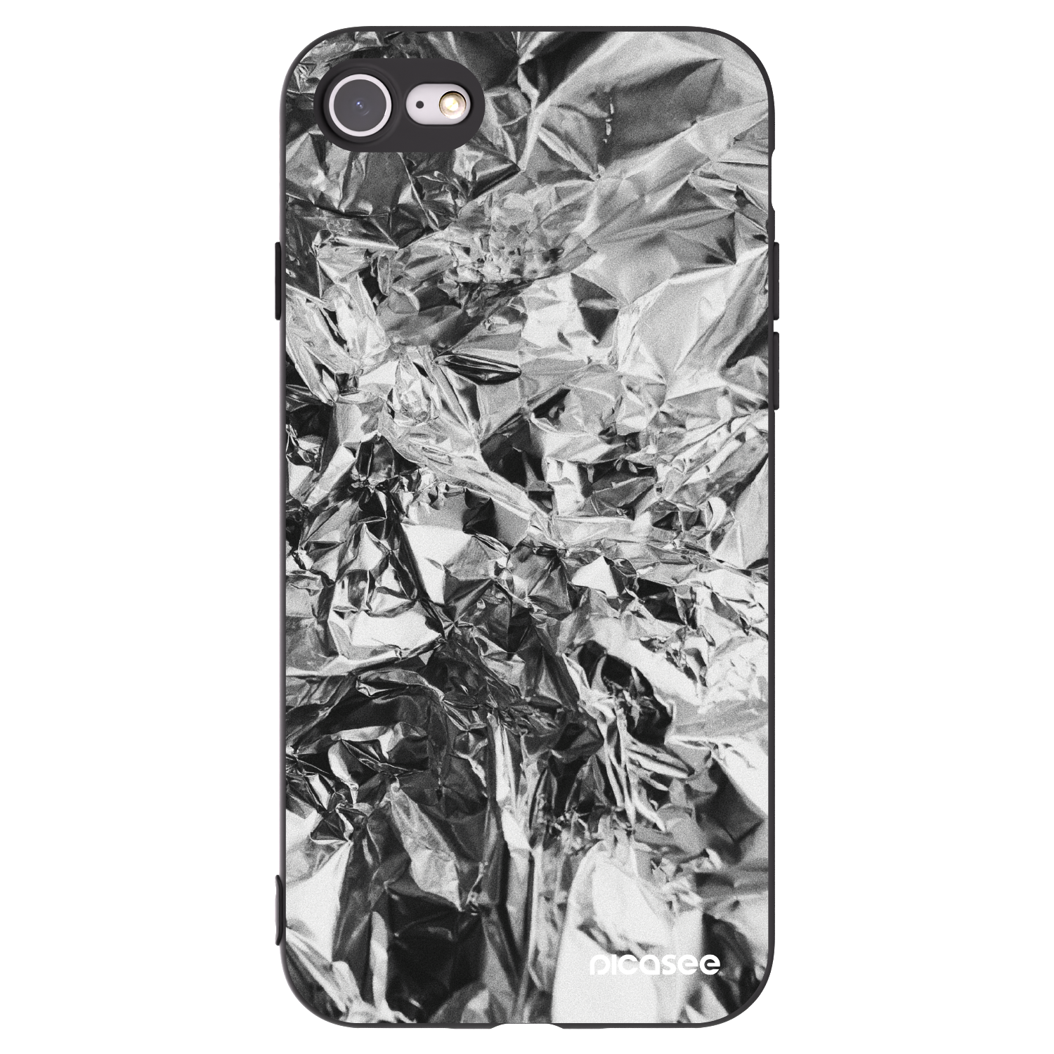 Picasee silikónový čierny obal pre Apple iPhone 7 - Chrome