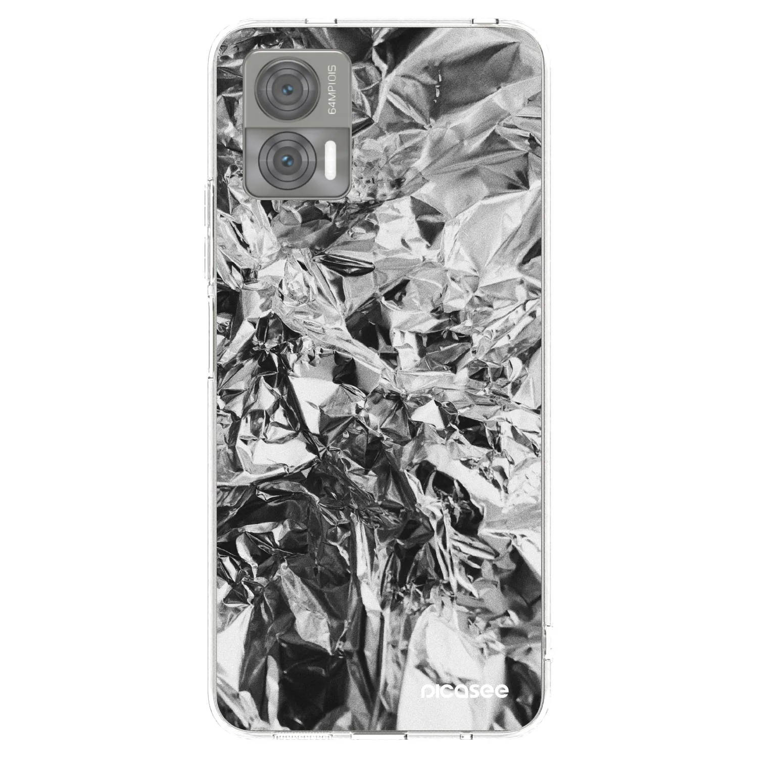 Picasee silikónový prehľadný obal pre Motorola Edge 30 Neo - Chrome