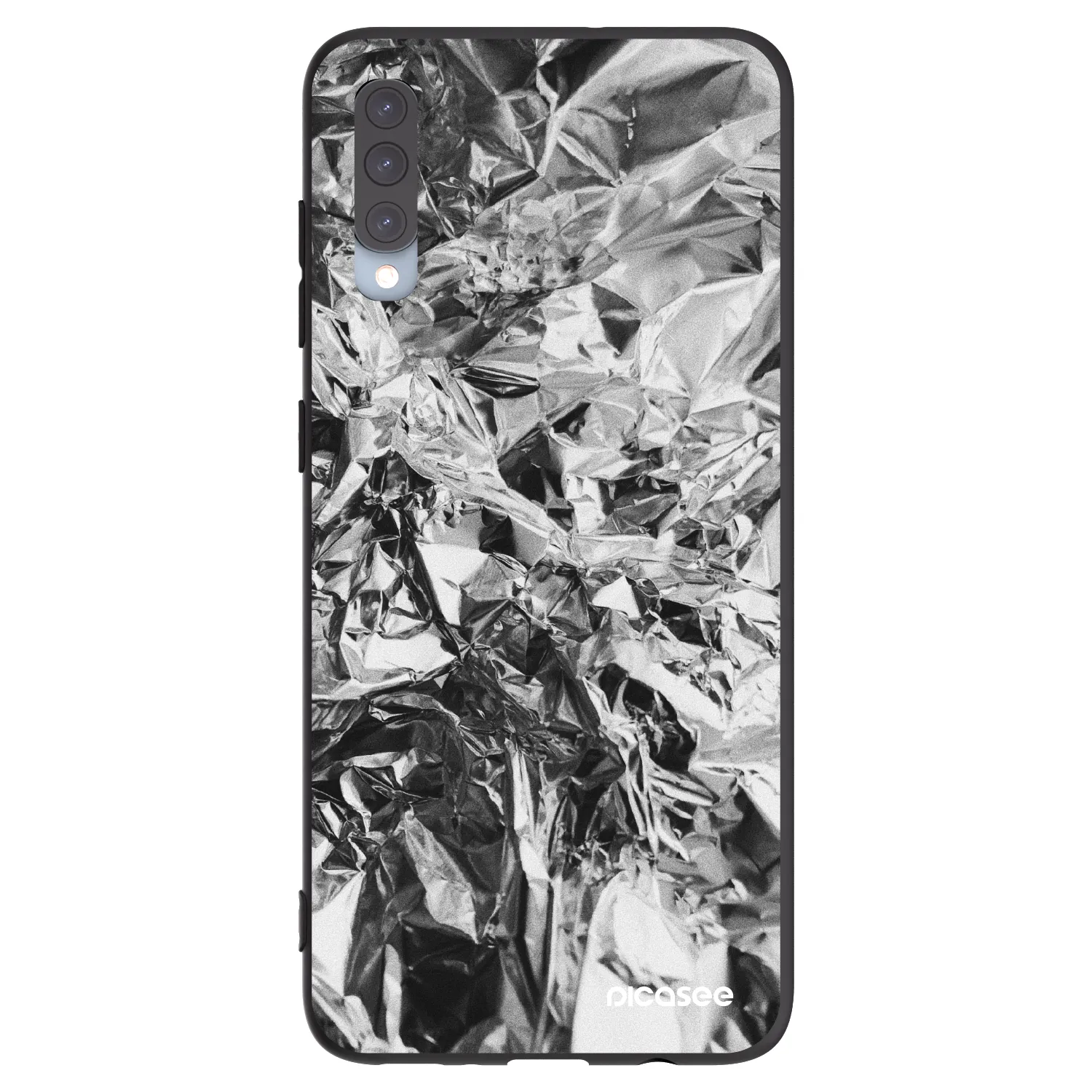 Picasee silikónový čierny obal pre Samsung Galaxy A70 A705F - Chrome