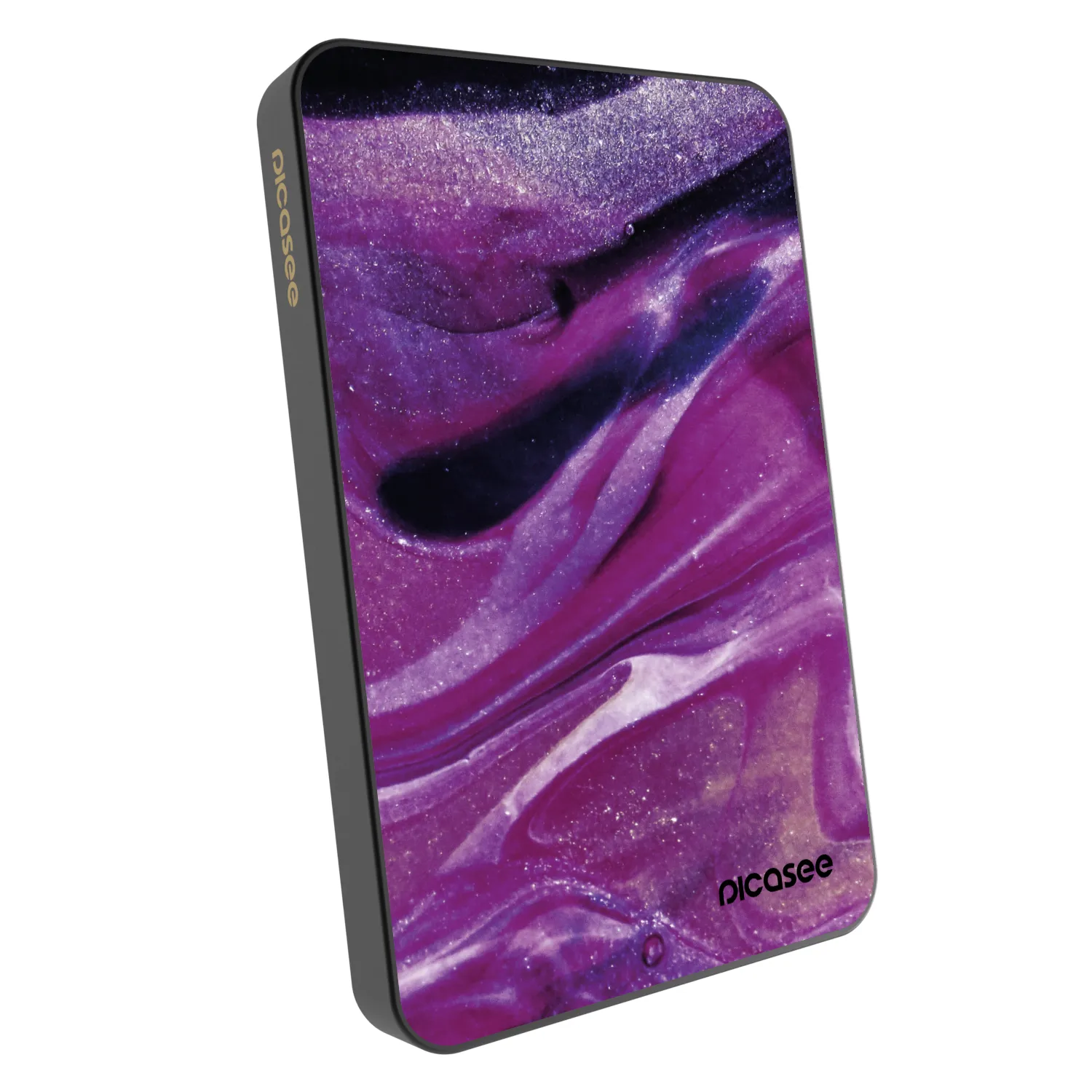 Picasee Powerbanka s MagSafe 5 000 mAh Šedá - Purple glitter