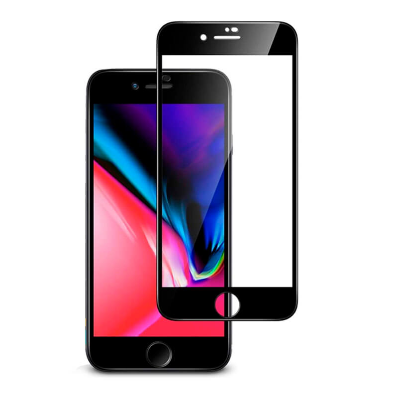 3D ochranné tvrdené sklo s rámčekom pre Apple iPhone SE 2020 - čierné