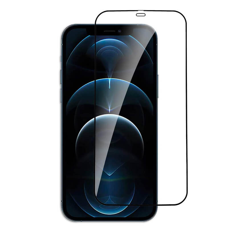 3x Picasee 3D ochranné tvrdené sklo s rámčekom pre Apple iPhone 12 Pro - čierné - 2+1 zdarma