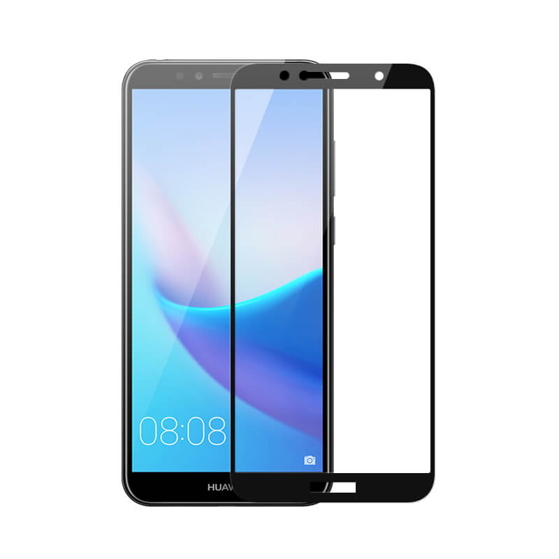 3x Picasee 3D ochranné tvrdené sklo s rámčekom pre Huawei Y6 Prime 2018 - čierné - 2+1 zdarma