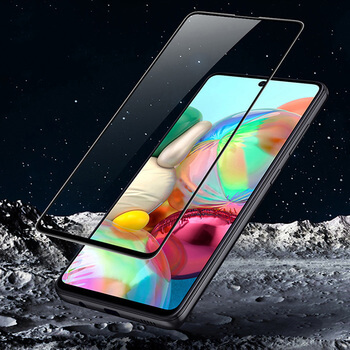 3x Picasee 3D ochranné tvrdené sklo s rámčekom pre Samsung Galaxy A71 A715F - čierné - 2+1 zdarma