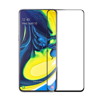 Picasee 3D ochranné tvrdené sklo s rámčekom pre Samsung Galaxy A80 A805F - čierné