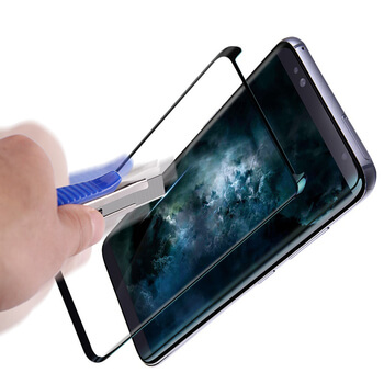 3x Picasee 3D zahnuté ochranné sklo pre Samsung Galaxy S8+ G955F - čierne - 2+1 zdarma