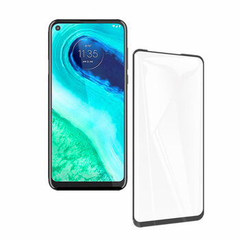 3x Picasee 3D ochranné tvrdené sklo s rámčekom pre Motorola Moto G8 - čierné - 2+1 zdarma