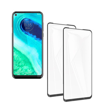 3x 3D ochranné tvrdené sklo s rámčekom pre Motorola Moto G8 - čierné - 2+1 zdarma