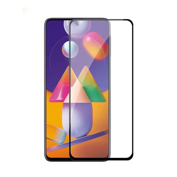 3x Picasee 3D ochranné tvrdené sklo s rámčekom pre Samsung Galaxy M31s - čierné - 2+1 zdarma