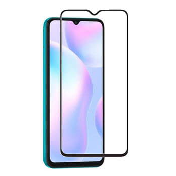 3x 3D ochranné tvrdené sklo s rámčekom pre Xiaomi Redmi 9A - čierné - 2+1 zdarma