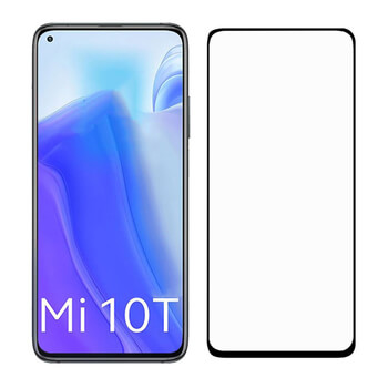 3x 3D ochranné tvrdené sklo s rámčekom pre Xiaomi Mi 10T - čierné - 2+1 zdarma