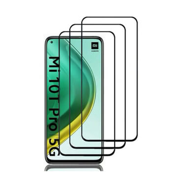 3x Picasee 3D ochranné tvrdené sklo s rámčekom pre Xiaomi Mi 10T Pro - čierné - 2+1 zdarma