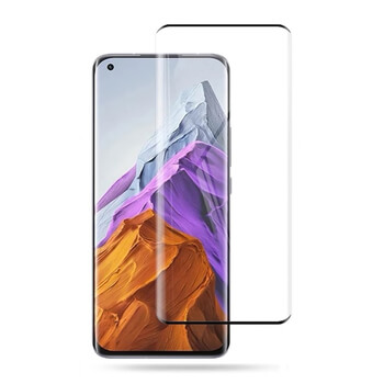 3D zahnuté ochranné sklo pre Xiaomi Mi 11 - čierne