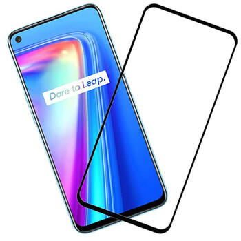 Picasee 3D ochranné tvrdené sklo s rámčekom pre Realme 8 Pro - čierné