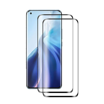 3x Picasee 3D zahnuté ochranné sklo pre Xiaomi Mi 11 Ultra - čierne - 2+1 zdarma