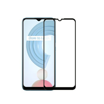 3x Picasee 3D ochranné tvrdené sklo s rámčekom pre Realme C21 - čierné - 2+1 zdarma