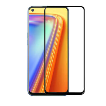 3x Picasee 3D ochranné tvrdené sklo s rámčekom pre Realme 7 - čierné - 2+1 zdarma