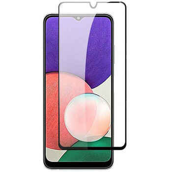 3x Picasee 3D ochranné tvrdené sklo s rámčekom pre Samsung Galaxy A22 A225F 4G - čierné - 2+1 zdarma