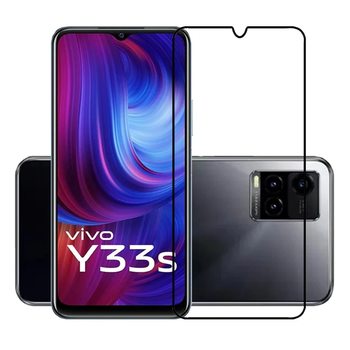 Picasee 3D ochranné tvrdené sklo s rámčekom pre Vivo Y33s - čierné
