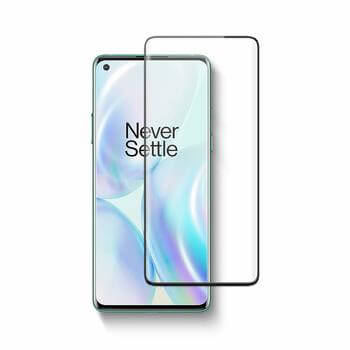 3x Picasee 3D ochranné tvrdené sklo s rámčekom pre OnePlus 8T - čierné - 2+1 zdarma