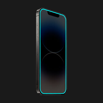Picasee Ochranné tvrdené sklo so svietiacim rámčekom pre Apple iPhone 12 - Modrá