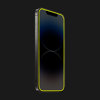 3x Picasee Ochranné tvrdené sklo so svietiacim rámčekom pre Apple iPhone 12 - Žltá