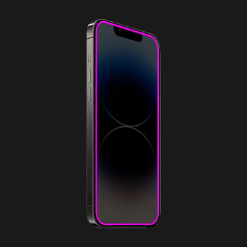 3x Picasee Ochranné tvrdené sklo so svietiacim rámčekom pre Apple iPhone 12 - Ružová