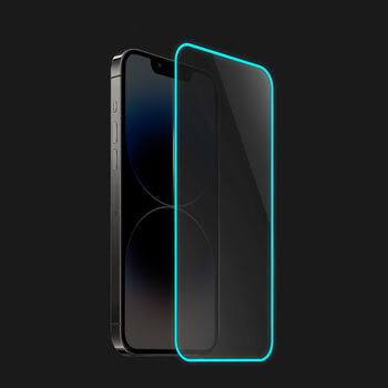 Picasee Ochranné tvrdené sklo so svietiacim rámčekom pre Apple iPhone XR - Modrá