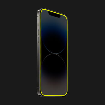 Picasee Ochranné tvrdené sklo so svietiacim rámčekom pre Apple iPhone 13 mini - Žltá