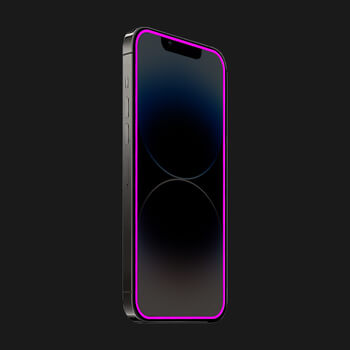 Picasee Ochranné tvrdené sklo so svietiacim rámčekom pre Apple iPhone SE 2022 - Ružová