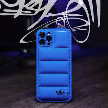 Picasee Puffer case pro Apple iPhone 14 Pro - Separ Puffer - Modrá