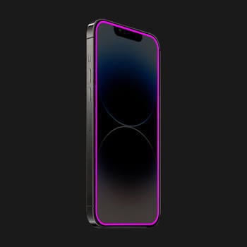 Picasee Ochranné tvrdené sklo so svietiacim rámčekom pre Apple iPhone 15 Pro - Ružová