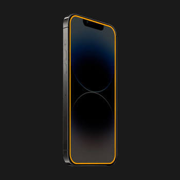 Picasee Ochranné tvrdené sklo so svietiacim rámčekom pre Apple iPhone 15 Plus - Oranžová