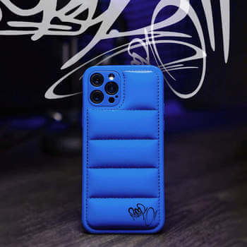 Picasee Puffer case pro Apple iPhone 15 - Separ Puffer - Modrá