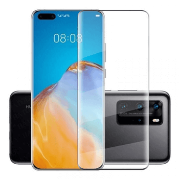 3D zahnuté ochranné sklo pre Huawei P40 Pro - čierne