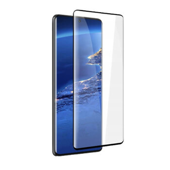 3D zahnuté ochranné sklo pre Vivo X60 Pro 5G - čierne