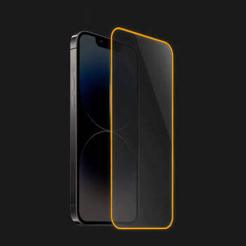 3x Ochranné tvrdené sklo so svietiacim rámčekom pre Samsung Galaxy A41 A415F - Oranžová