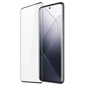 3D zahnuté ochranné sklo pre Xiaomi 14 Ultra - čierne