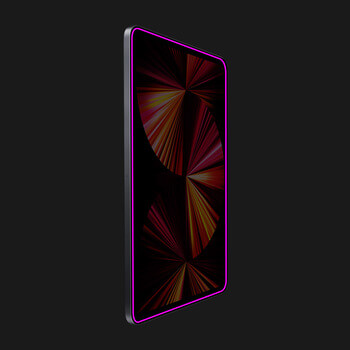 Picasee Ochranné tvrdené sklo so svietiacim rámčekom pre tablet pre Apple iPad mini 2019 (5. gen) - Ružová