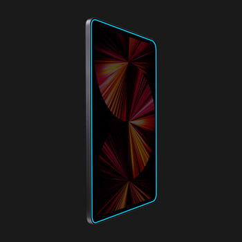 3x Picasee Ochranné tvrdené sklo so svietiacim rámčekom pre tablet pre Apple iPad 10,9" 2022 (10.gen.) - Modrá