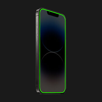 Picasee Ochranné tvrdené sklo so svietiacim rámčekom pre Apple iPhone 16 Pro Max - Zelená