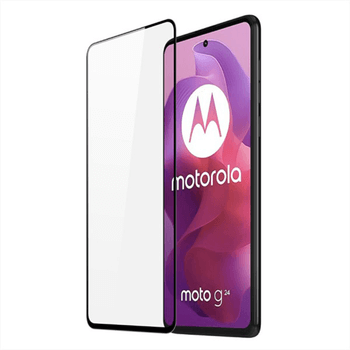 3D ochranné tvrdené sklo s rámčekom pre Motorola Moto G24 - čierné