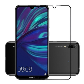 Picasee 3D ochranné tvrdené sklo s rámčekom pre Huawei Y7 2019 - čierné