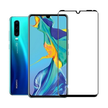 3x 3D ochranné tvrdené sklo s rámčekom pre Huawei P30 - čierné - 2+1 zdarma