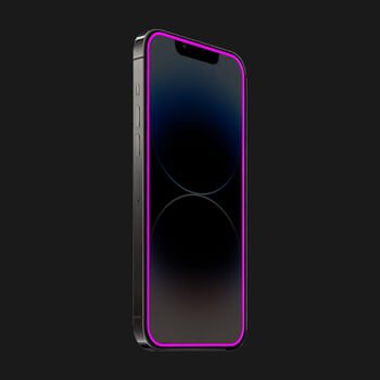 Picasee Ochranné tvrdené sklo so svietiacim rámčekom pre Apple iPhone 16 Plus - Ružová