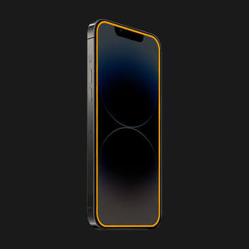Picasee Ochranné tvrdené sklo so svietiacim rámčekom pre Apple iPhone 16e - Oranžová